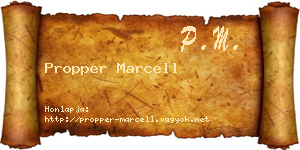 Propper Marcell névjegykártya
